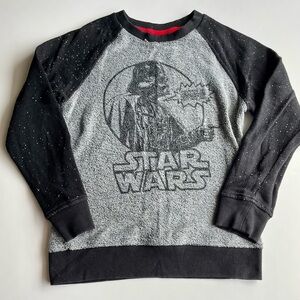 Star Wars Black & White Heathered Long Sleeve Boys Sweatshirt - Size Medium